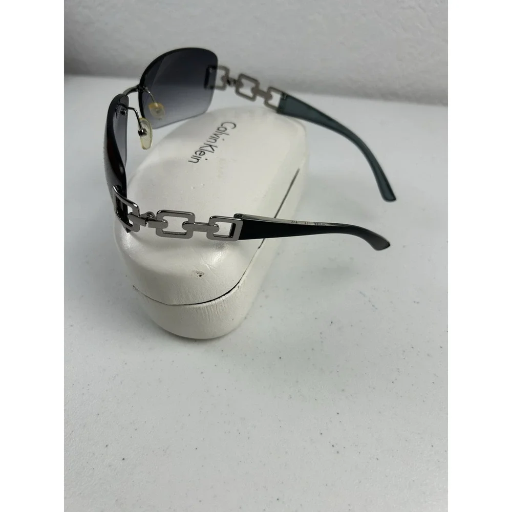 Calvin Klein‎ Womens Blue/Gray Silver Sunglasses R324S 010 With Case